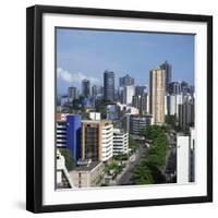 High Rise Buildings on the City Skyline of Salvador in Bahia State in Brazil, South America-Geoff Renner-Framed Photographic Print