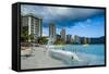 High Rise Hotels on Waikiki Beach, Oahu, Hawaii, United States of America, Pacific-Michael Runkel-Framed Stretched Canvas