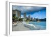 High Rise Hotels on Waikiki Beach, Oahu, Hawaii, United States of America, Pacific-Michael Runkel-Framed Photographic Print