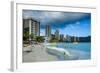 High Rise Hotels on Waikiki Beach, Oahu, Hawaii, United States of America, Pacific-Michael Runkel-Framed Photographic Print