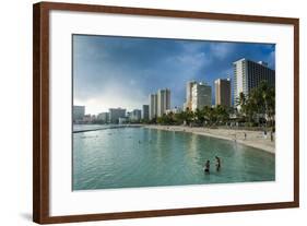 High Rise Hotels on Waikiki Beach, Oahu, Hawaii, United States of America, Pacific-Michael Runkel-Framed Photographic Print