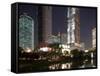 High Rise Office Towers at Dusk, Shanghai, China-Paul Souders-Framed Stretched Canvas