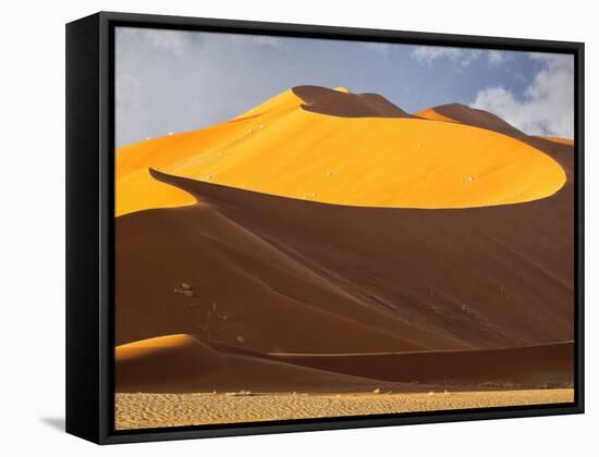 High Sand Dune Illuminated at Dawn at Sossusvlei, Namibia-Frances Gallogly-Framed Stretched Canvas