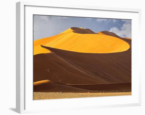 High Sand Dune Illuminated at Dawn at Sossusvlei, Namibia-Frances Gallogly-Framed Photographic Print