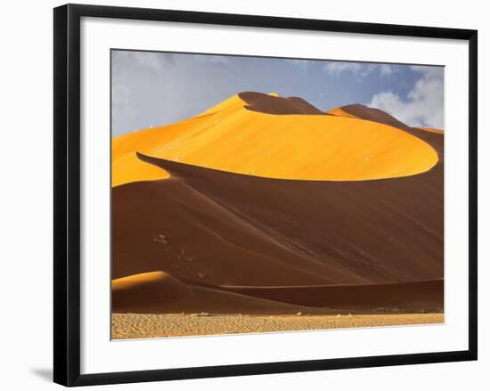 High Sand Dune Illuminated at Dawn at Sossusvlei, Namibia-Frances Gallogly-Framed Photographic Print