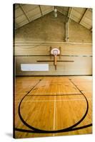 High school basketball court and "head of key" at Webster Groves High School in Webster Groves,...-null-Stretched Canvas