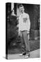 High School Boy Wearing His Varsity Sweater, Ca. 1945-null-Stretched Canvas