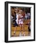 High School Girls Basketball Players in Action During a Game-null-Framed Premium Photographic Print