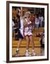 High School Girls Basketball Players in Action During a Game-null-Framed Photographic Print