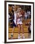 High School Girls Basketball Players in Action During a Game-null-Framed Photographic Print