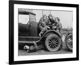 High School Girls Learn Auto Mechanics Photograph - Washington, DC-Lantern Press-Framed Art Print