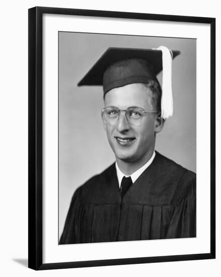 High School Graduation Portrait of Young Man, Ca. 1945-null-Framed Photographic Print