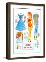 High School Paper Doll-null-Framed Art Print