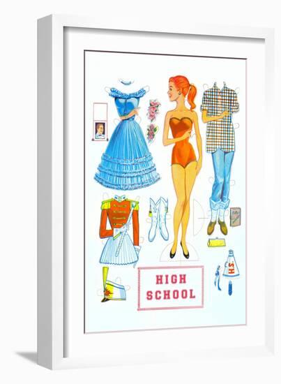 High School Paper Doll-null-Framed Art Print