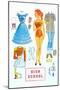 High School Paper Doll-null-Mounted Art Print