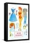 High School Paper Doll-null-Framed Stretched Canvas