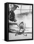 High School Student Holding His Model Plane Before Takeoff-Ed Clark-Framed Stretched Canvas