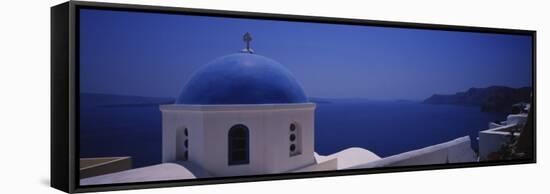 High Section View of a Church, Oia, Santorini, Greece-null-Framed Stretched Canvas