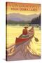 High Sierra Lakes - Sonora Pass, California - Canoe Scene - Lantern-Lantern Press-Stretched Canvas