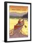 High Sierra Lakes - Sonora Pass, California - Canoe Scene - Lantern-Lantern Press-Framed Art Print