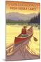 High Sierra Lakes - Sonora Pass, California - Canoe Scene - Lantern-Lantern Press-Mounted Art Print