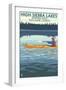 High Sierra Lakes - Sonora Pass, Tuolumne County, California - Kayak Scene-Lantern Press-Framed Art Print