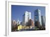 High Speed Train Passing Skyscrapers, Shenzhen, Guangdong, China, Asia-Ian Trower-Framed Photographic Print