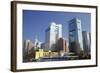 High Speed Train Passing Skyscrapers, Shenzhen, Guangdong, China, Asia-Ian Trower-Framed Photographic Print