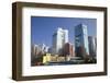 High Speed Train Passing Skyscrapers, Shenzhen, Guangdong, China, Asia-Ian Trower-Framed Photographic Print