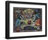 High Stakes, 2023 (Tinted Gesso on Canvas & Painted Wood Frame)-PJ Crook-Framed Giclee Print