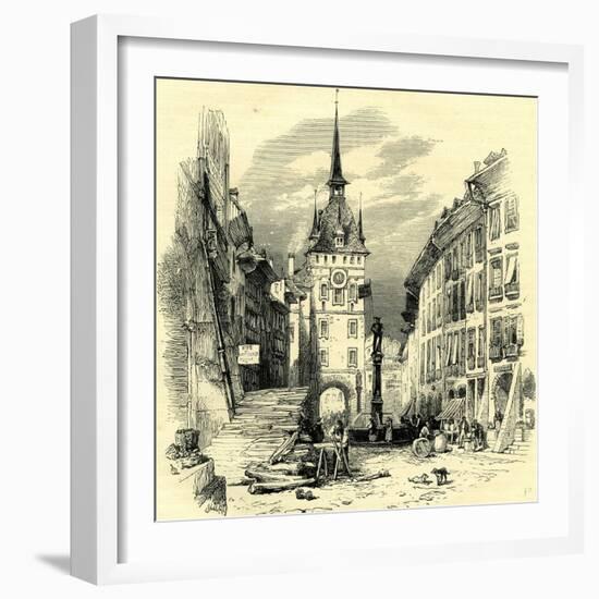 High Street Berne Switzerland-null-Framed Giclee Print