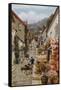 High Street, Clovelly-Alfred Robert Quinton-Framed Stretched Canvas