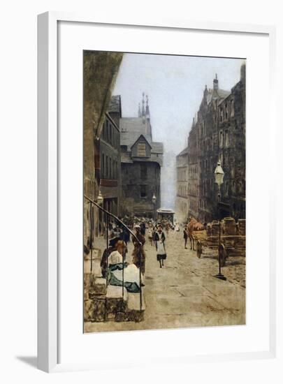 High Street in Edinburgh-Telemaco Signorini-Framed Giclee Print