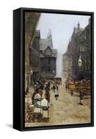 High Street in Edinburgh-Telemaco Signorini-Framed Stretched Canvas