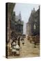 High Street in Edinburgh-Telemaco Signorini-Stretched Canvas