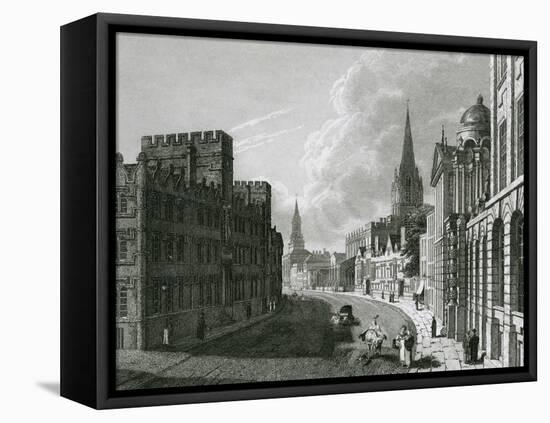 High Street, Oxford-T Whessell-Framed Stretched Canvas