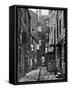 High Street Slum Buildings in Glasgow-null-Framed Stretched Canvas