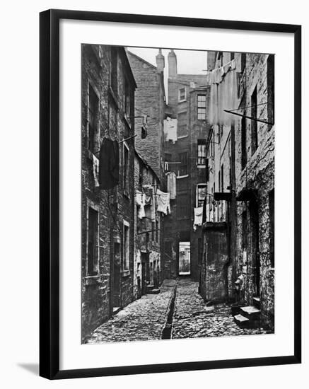 High Street Slum Buildings in Glasgow-null-Framed Photographic Print