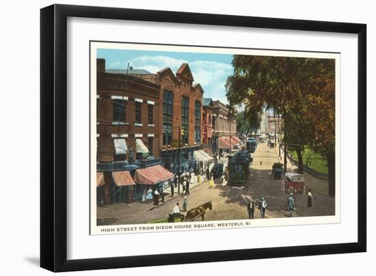 High Street, Westerly, Rhode Island-null-Framed Art Print