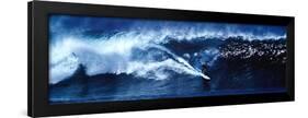 High Surf Surfing Big Wave Panorama-null-Framed Poster