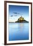 High tide at dusk, Mont-Saint-Michel, UNESCO World Heritage Site, Normandy, France, Europe-Francesco Vaninetti-Framed Photographic Print