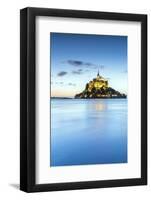 High tide at dusk, Mont-Saint-Michel, UNESCO World Heritage Site, Normandy, France, Europe-Francesco Vaninetti-Framed Photographic Print