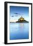 High tide at dusk, Mont-Saint-Michel, UNESCO World Heritage Site, Normandy, France, Europe-Francesco Vaninetti-Framed Photographic Print