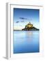 High tide at dusk, Mont-Saint-Michel, UNESCO World Heritage Site, Normandy, France, Europe-Francesco Vaninetti-Framed Photographic Print