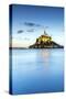 High tide at dusk, Mont-Saint-Michel, UNESCO World Heritage Site, Normandy, France, Europe-Francesco Vaninetti-Stretched Canvas