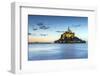 High tide at dusk, Mont-Saint-Michel, UNESCO World Heritage Site, Normandy, France, Europe-Francesco Vaninetti-Framed Photographic Print