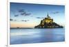 High tide at dusk, Mont-Saint-Michel, UNESCO World Heritage Site, Normandy, France, Europe-Francesco Vaninetti-Framed Photographic Print