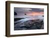 High tide at Trebarwith Strand at sunset, North Cornwall, UK-Ross Hoddinott-Framed Photographic Print