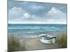 High Tide Boat-null-Mounted Art Print