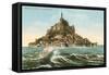 High Tide, Mont St. Michel, France-null-Framed Stretched Canvas